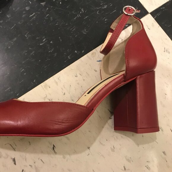 ZARA Square Toe Block Heel Pumps 37 - Picture 3 of 6